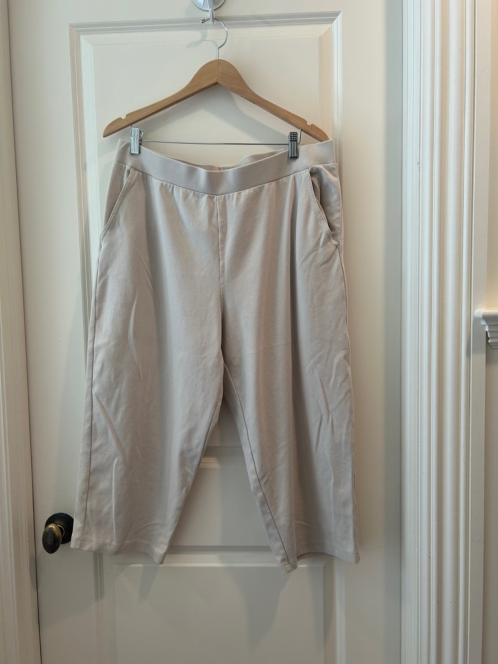 Appleseed’s 5%Spandex WideLeg Cropped elastic waist PullOn Pants pockets sz 1X